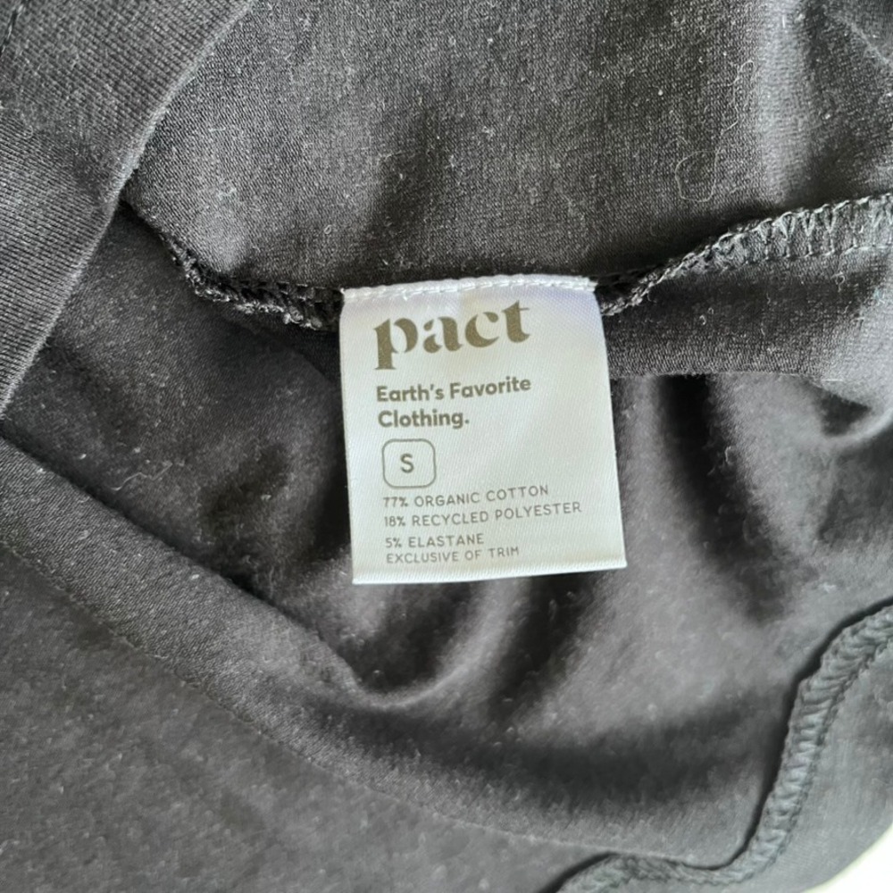 Pact Women's Luxe Jersey Flutter Sleeve Top in Black Short Sleeve size small - Picture 9 of 10